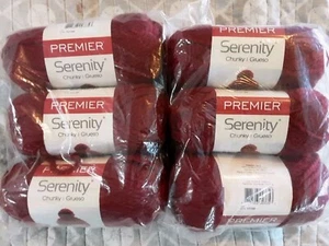 6 Skeins, Premier Serenity Chunky Yarn, 3.5oz, 109yds, Red Ochre- Bulky, #5 Yarn - Picture 1 of 3
