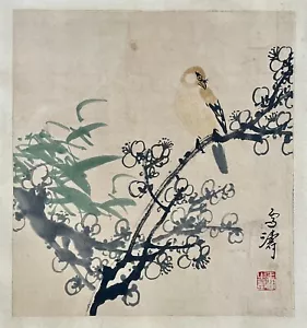 Xuetao Wang “Vogel auf einem Kirschblütenast” Signiert + Siegel / Kapitalanlage - Bild 1 von 8