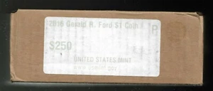 2016-P Gerald Ford Presidential Dollar Mint Sealed Box of 250 BU $1 Coins - Picture 1 of 2