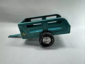 Nylint Farms Metal Muscle Pressed Steel Utility Trailer Aqua Wagon Vintage - Picture 1 of 9