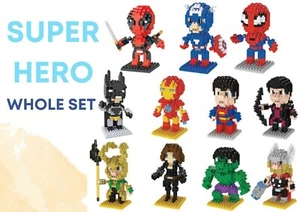 11* Super Hero whole set Micro Mini Building Nano Blocks Kids Xmas gift AU - Picture 1 of 12