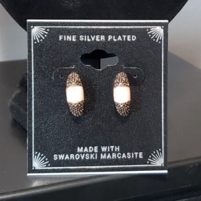 Pendientes Macys Genuinos Swarovski Marcasita Rosa Tono Oro Rosa Foto 1 de 3