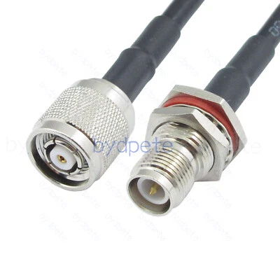 RP-TNC male to RP-TNC female Reverse Polarity RG58 Coaxial Cable Kable 50ohm lot - Image 1 of 4