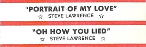 Jukebox Title Strip - Steve Lawrence: "Portrait Of My Love" - Version 2 - Picture 1 of 1