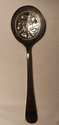 De Colección Sheffield Inglaterra Plato de Plata Ranurado Cuchara para Servir Patrón Hoja de Bellota 8.5" Foto 1 de 4
