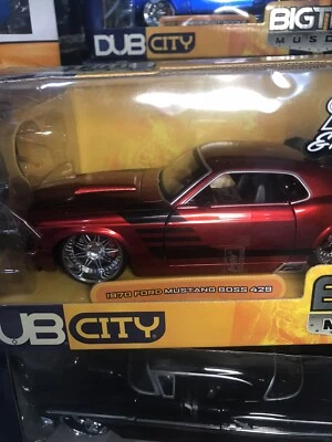 Ford Mustang Boss 429 1970 rojo metálico motor personalizado Jada 1 24 Dub City  Foto 1 de 4