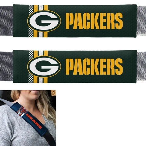 New NFL Green Bay Packers Car Truck Suv Van Rally Seat Belt Pads Covers Set Cover