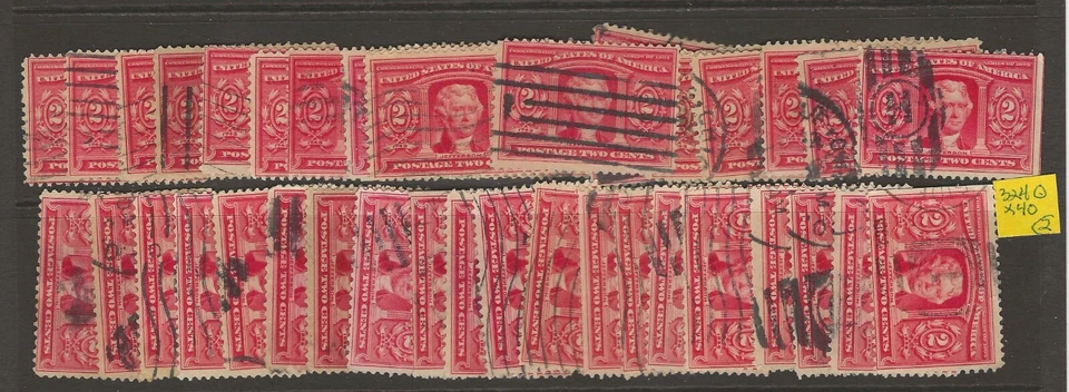 US Scott #324 2c Used Lot of 40 F/VF variety of cancels, shades, centering! 2 - Image 1 of 1