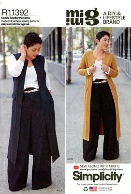 Pantalones de pierna ancha Simplicity R11392, plumero o chaleco, top tejido talla 10-18 UC 8177 Foto 1 de 4