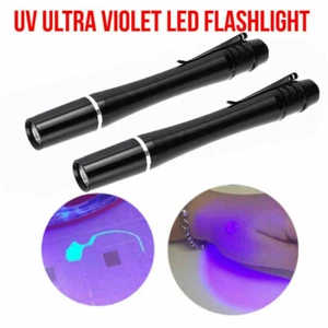 2x Linterna LED Ultra Violeta Luz UV Portátil 395nm Lámpara Luz Negra - Imagen 1 de 22