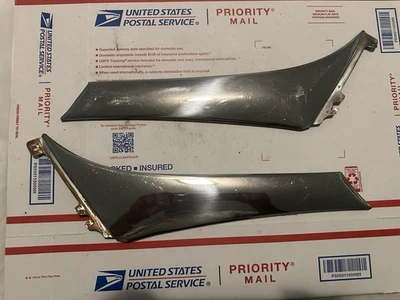 Vintage 1953-1954 Hudson Super Jet forro janela traseira lateral par de moldagem - Imagem 1 de 4