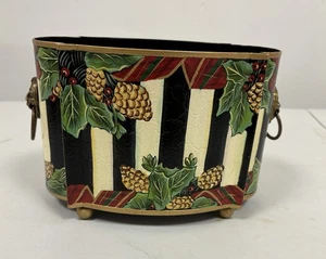 Rare Retired MACKENZIE CHILDS HIGHLAND HOLIDAY Christmas LION HEAD PLANTER - Picture 1 of 10