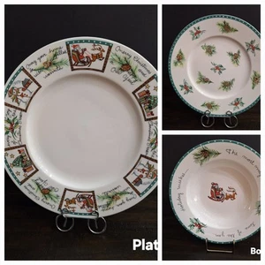 MIKASA Christmas Wish HK713 12 Piece Set - 4 Plates/ 4 Salad Plates/4 Bowls - Picture 1 of 14