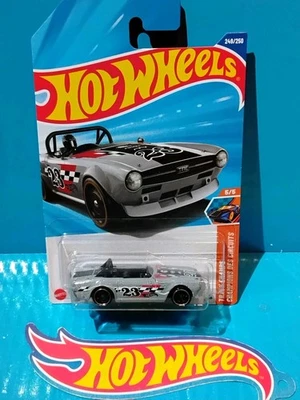 2025 HOT WHEELS Q CASE TREASURE HUNT TRIUMPH TR6 #248 GREY TRACK CHAMPS BRITISH  - Image 1 of 4