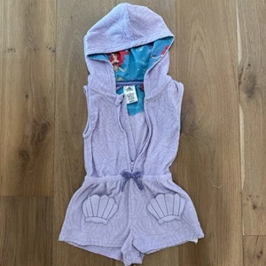EUC Disney Store The Little Mermaid Purple Terry Romper Coverup Size 3T - Picture 1 of 5
