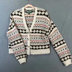 American Eagle Fair Isle Cardigan Sweater Women's Small Knit Button Front Cozy - Picture 1 of 12