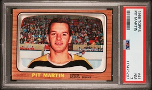 1966 Topps #41 Pit Martin PSA 7 NM Boston Bruins Hockey Card - Picture 1 of 2