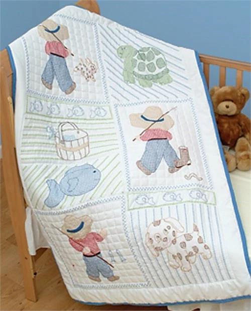 Top de cuna Jack Dempsey 4060 16 estampado blanco 40"X60" - niños pequeños Foto 1 de 1