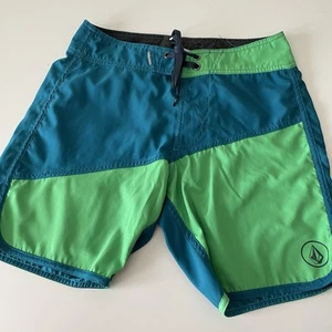 Volcom Swim Trunks Board Shorts Men's Size 28 Blue Green Beach Surf Pool Cruise - Picture 1 of 8