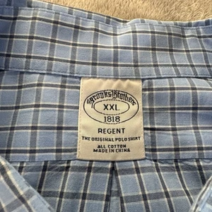 Brooks Brothers Hemd Herren XXL blau kariert kariert Regent Fit Supima bügelfrei - Bild 1 von 6
