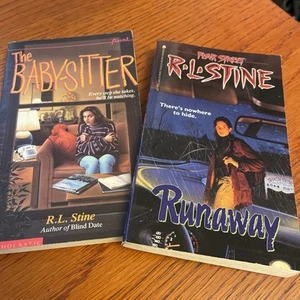 R.L. STINE Book Lot   Fear Street  RUNAWAY 1997 and The BABYSITTER  1989 - Picture 1 of 9