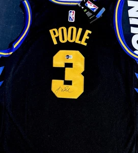 Jordan Poole Signed Jersey Nike Golden State Warriors Basketball Beckett COA - Picture 1 of 2