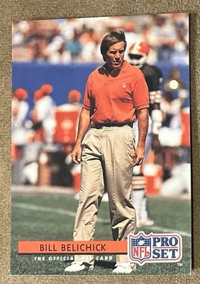 1992 Pro Set Mobil FACT #144 BILL BELICHICK Head Coach Football Card RARE - Image 1 of 2