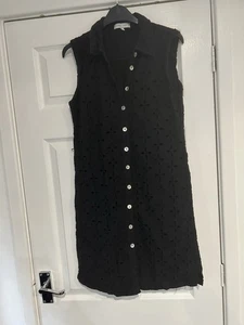 Ladies Black Broderie Anglaise Dress - Picture 1 of 6