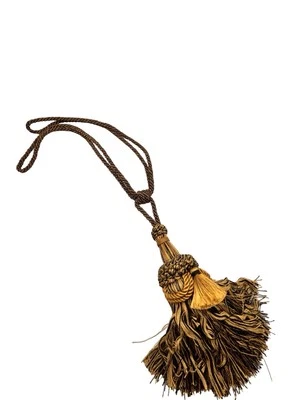 "Cordón y cuerda mixtos negros dorados trigo borla lazo 20""" Foto 1 de 4