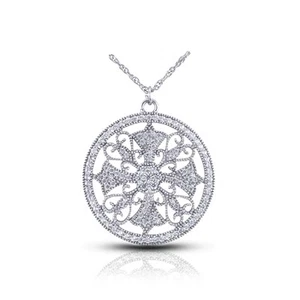 2 CTW E VS1 Round Cut Earth Mined Certified Diamonds 950 Plat. Pendant + Chain - Picture 1 of 2