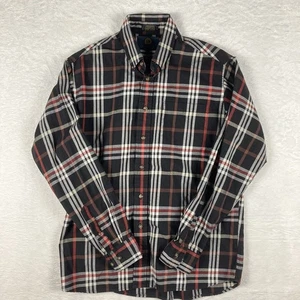 Viyella Imported Wool Blend Flannel Shirt Mens L Red Black Plaid Preppy Outdoor - Picture 1 of 8