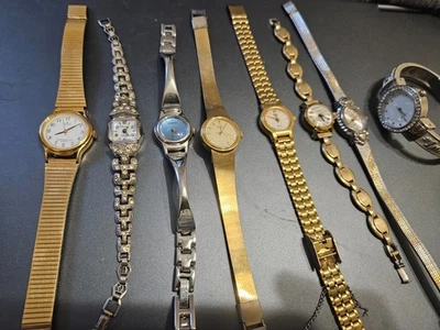 Lote de 8 relógios de pulso femininos colecionáveis vintage lote não testado - Imagem 1 de 4