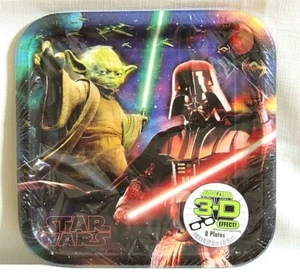  ~STAR WARS~~8- PAPER SQUARE LUNCH PLATES  9" SQUARE- PARTY SUPPLIES - Picture 1 of 1