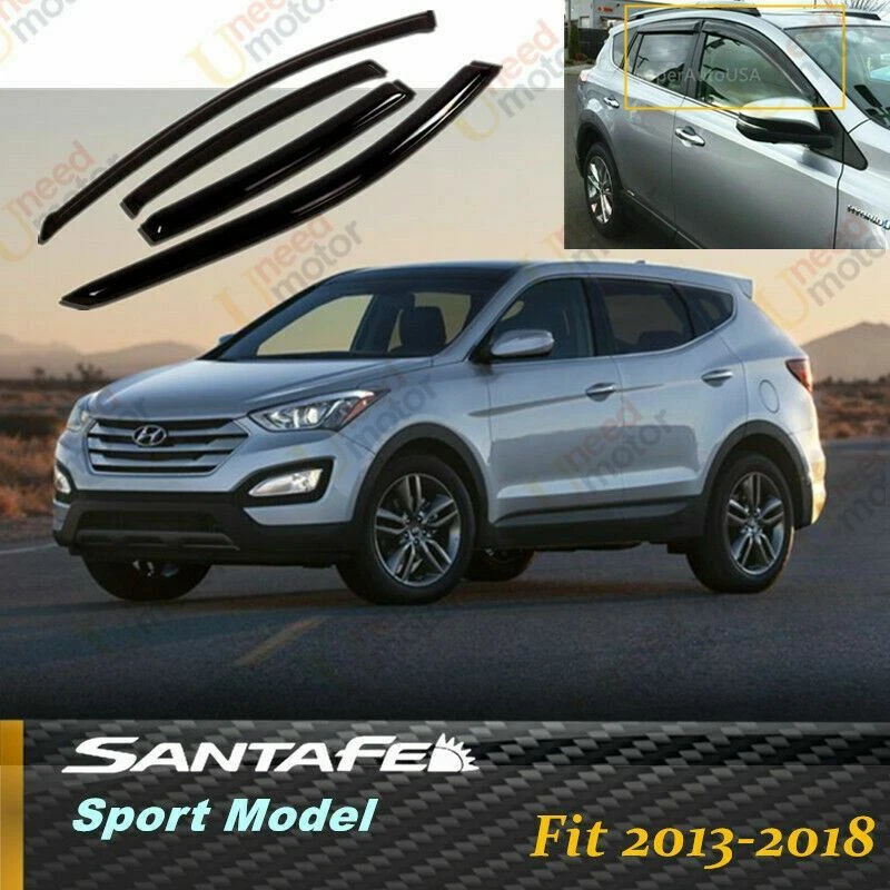 Para Hyundai Santa Fe Sport Modelo 2013-2018 Visera Ventana Protectores de Lluvia Deflectores Foto 1 de 4