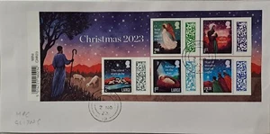 GB 2023 Commemorative Very fine used Christmas Miniature Sheet on envelope - Picture 1 of 3