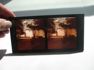1931 GLASS STEREOVIEW "ANNECY ; JARDIN DE L'HOTEL DE VILLE" VERY GOOD CONDITION - Bild 1 von 3