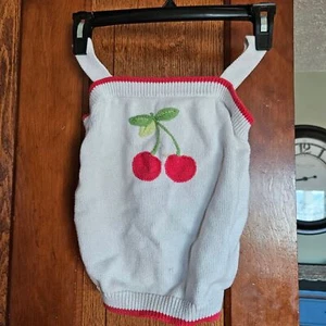 Gymboree Cherry Pie White Sweater Girls 9 Summer Lightweight Knit Summer Top - Picture 1 of 6
