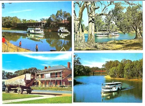 x4 postcards with PADDLE STEAMERS & Views around ECHUCA , VICTORIA c1970s - Bild 1 von 2