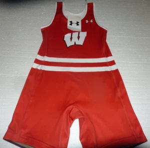 NWT University of Wisconsin Badgers Under Armour Mens Wrestling Singlet Adult Lg - Picture 1 of 5