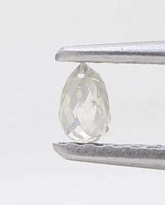 0.13TCW Natural Loose Briolette Shape Diamond Fancy White Color Diamond HD VIDEO - Image 1 of 4