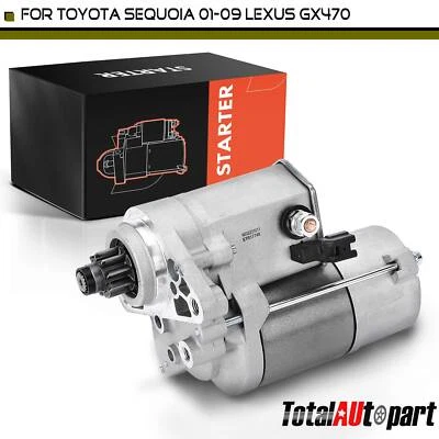 Starter Motor for Toyota Sequoia 01-09 Tundra Lexus GX470 4.7L 2.0KW 12V CW 9T - Image 1 of 4