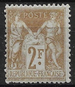 TIMBRE FRANCE SAGE 2Fr N° 105 NEUF * GOMME AVEC CHARNIERE FORTE - COTE 200 € - Picture 1 of 2