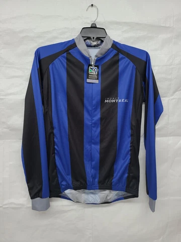 MLS Mens Vomax Long Sleeve Montreal Impact Cycling Jersey Size L Blue/Black Cover