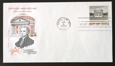 15c  American Architecture: Virginia Rotunda # 1779 FDC 1979 House of Farnam - Image 1 of 2