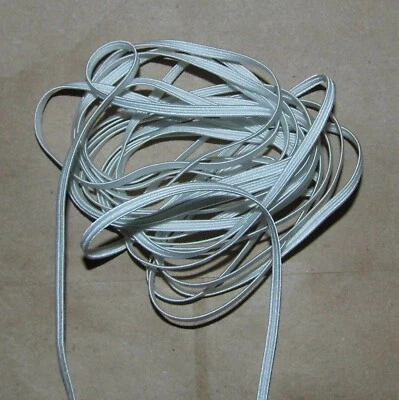 ¡LOTE DE 5 YARDAS! 1/8" Plano Delgado Elástico Blanco VENDEDOR DE EE. UU. Costura, Muñecas y Multi-Artesanías  Foto 1 de 4