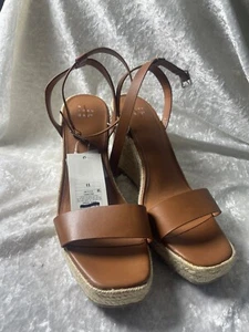 🆕Un nuevo día sandalias de cuña alpargata coñac para mujer talla 11 - Imagen 1 de 7