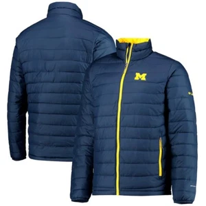 Columbia Michigan Wolverines Powder Lite Omni-Heat Puffer Jacket Men’s Size XL - Picture 1 of 3