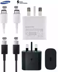 Genuine Samsung Galaxy Tab A9 A9+ Plus 25W Super Fast Charger & Cable - Picture 1 of 16