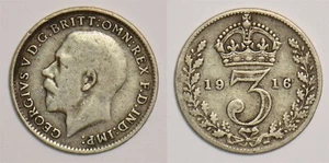 Great Britain 1916 3 Pence/Threepence P190181 combine shipping - Picture 1 of 3