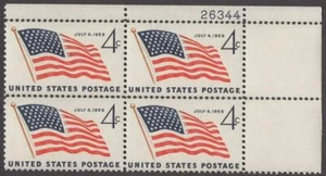 Scott # 1132 - US Plate Block Of 4 - 49 Star Flag - MNH - 1959 - Picture 1 of 1